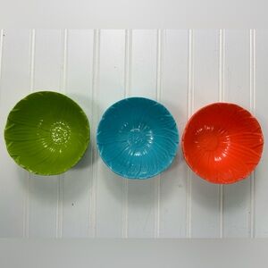TarHong Bowls Melamine Set Three Colorful Tidbit Bowl Orange Green Blue